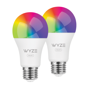 Wyze Bulb Color 2-Pack, 1100 Lumen RGB & Tunable White A19 Smart Bulb, WiFi, Works with Alexa & Google Assistant
