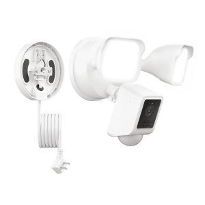 Wyze Cam Floodlight v2 + Plug-In Mount Kit - 2K Outdoor Security Camera with 2800-Lumen Lights, No Junction Box Needed, 105dB Siren