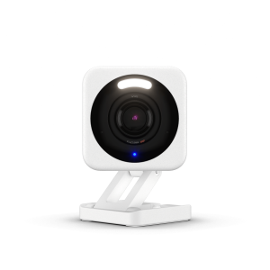 Wyze Cam v4 2.5K QHD WiFi Security Camera, Indoor/Outdoor, Color Night Vision, Motion-Activated Spotlight & Siren, Two-Way Audio, IP66, Works with Alexa & Google Assistant, White